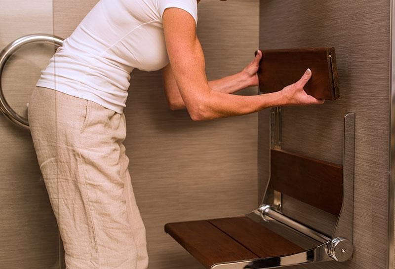 Invisia SerenaSeat Wall Mounted Folding Shower Bamboo Seats - 500 lb Weight Cap