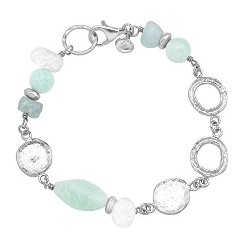Silpada Boardwalk Aquamarine Link Bracelet in Sterling Silver – view 2