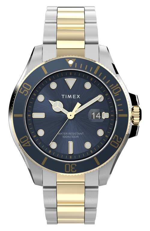 Timex Harborside Coast Men's Two-Tone Watch 43 mm Blue Dial – view 3