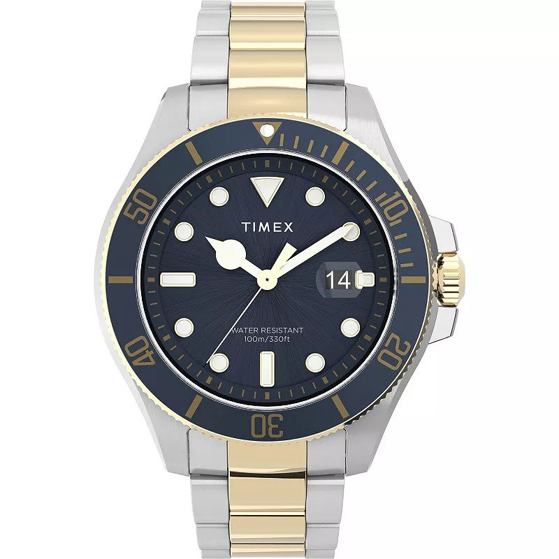 Timex Harborside Coast Men's Two-Tone Watch 43 mm Blue Dial