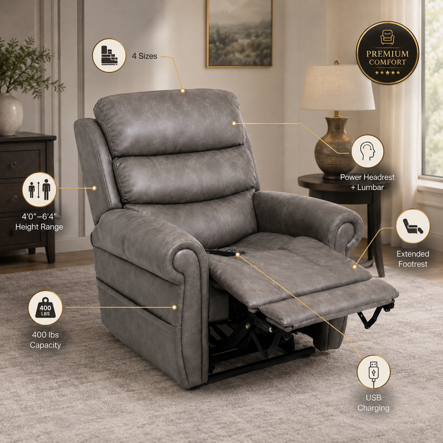 Pride VivaLift! Tranquil 2 Power Lift Recliner, 400 lb Capacity