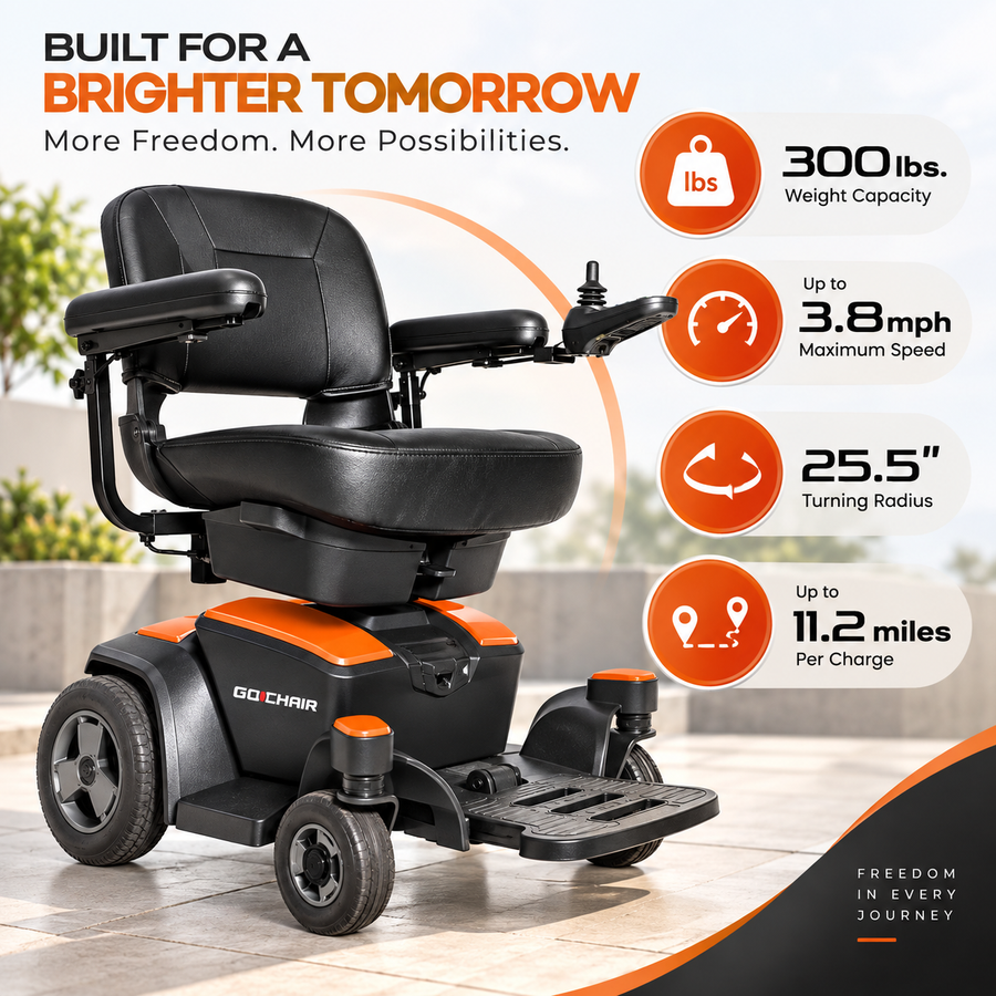 Pride Go-Chair Portable Power Wheelchair, 8.7 Mile Range