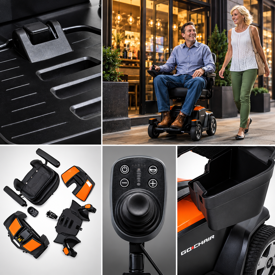 Pride Go-Chair Portable Power Wheelchair, 8.7 Mile Range