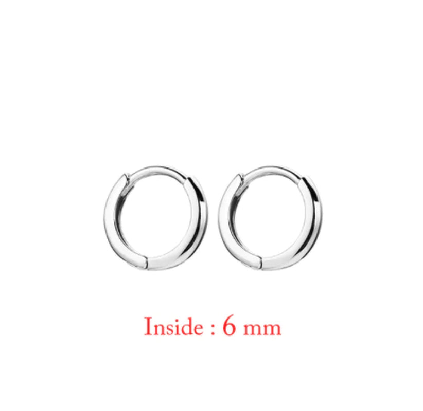 2PC Stainless Steel Little Huggies Hoop Earrings for Women Tiny Crystal Zirconia Pendant Cartilage Earrings Piercing Jewelry