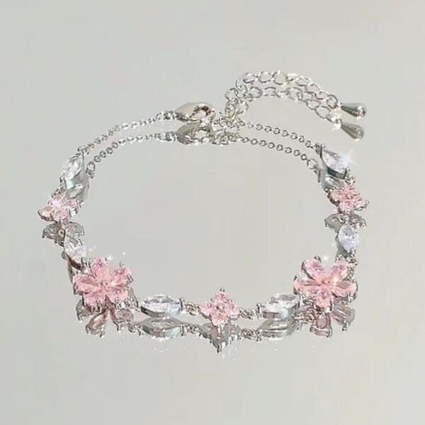 Elegant Crystal Flowers Bracelet For Women Sweet Girl Moon T0T Bow Blossom
