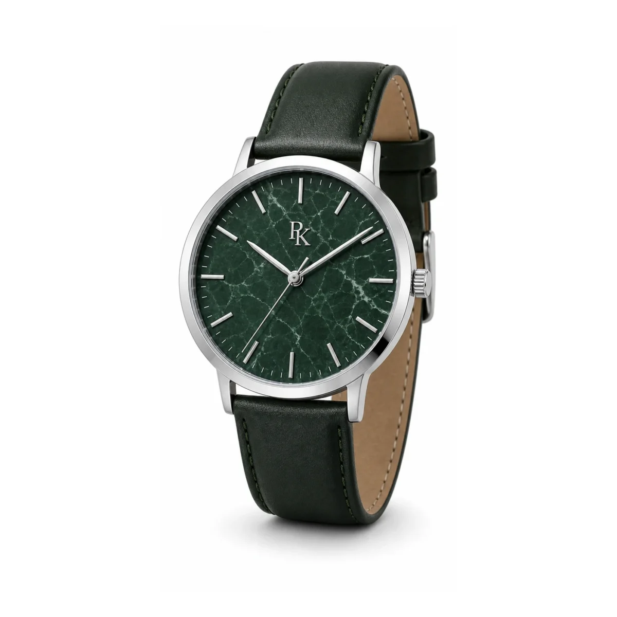 rk-atl-40-grn-mrb-strap Jouelanity Atelier 40mm Green Marble Watch - Image 5