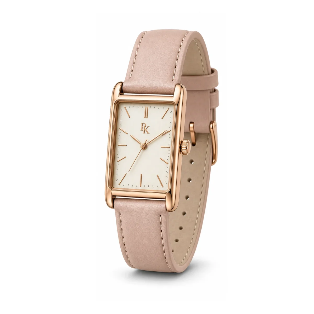 rk-dco-30-crm-rse-angle Jouelanity Deco 30mm Cream Rose Square Watch - Image 3
