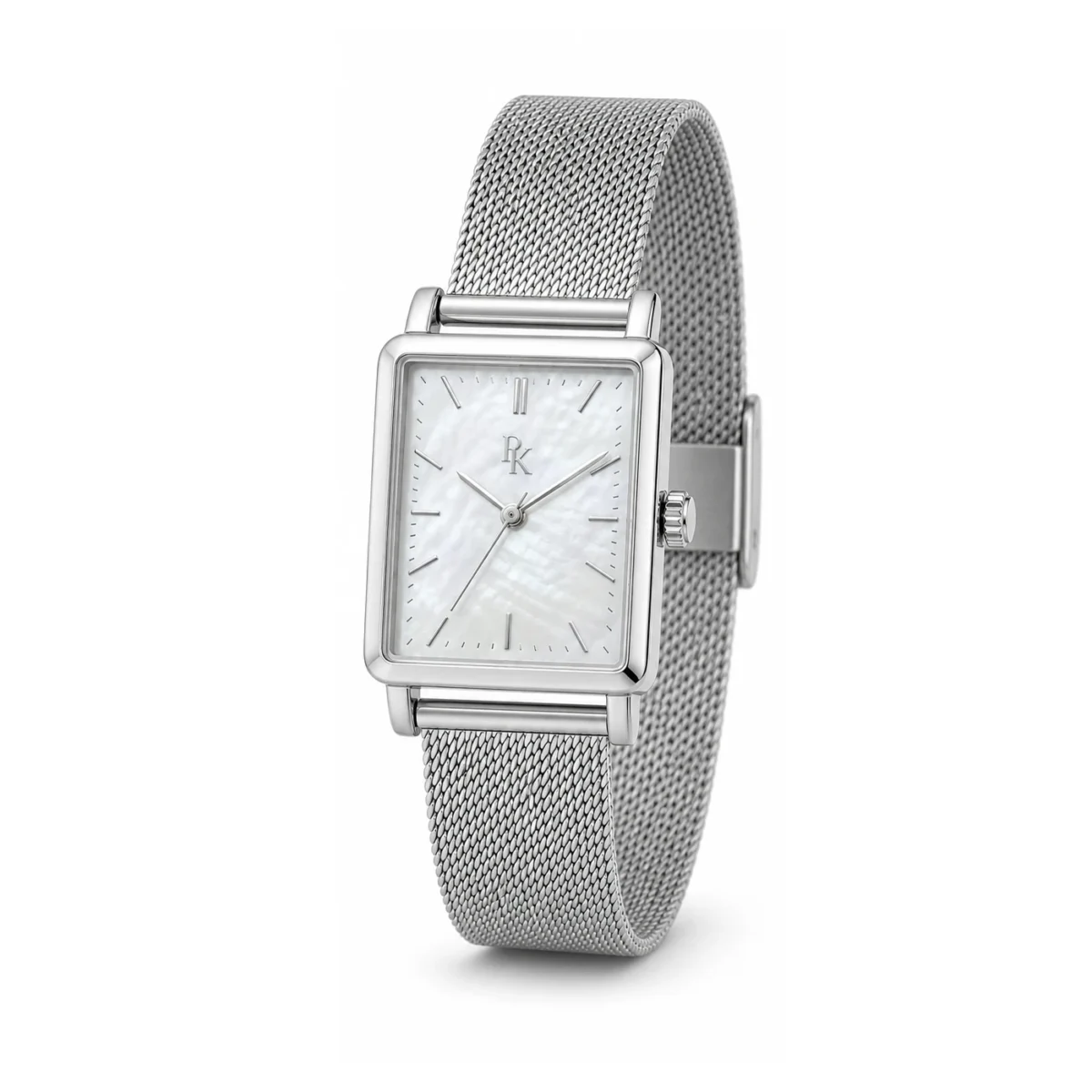 rk-dco-30-prl-msh-angle Jouelanity Deco 30mm Pearl Mesh Square Watch - Image 3