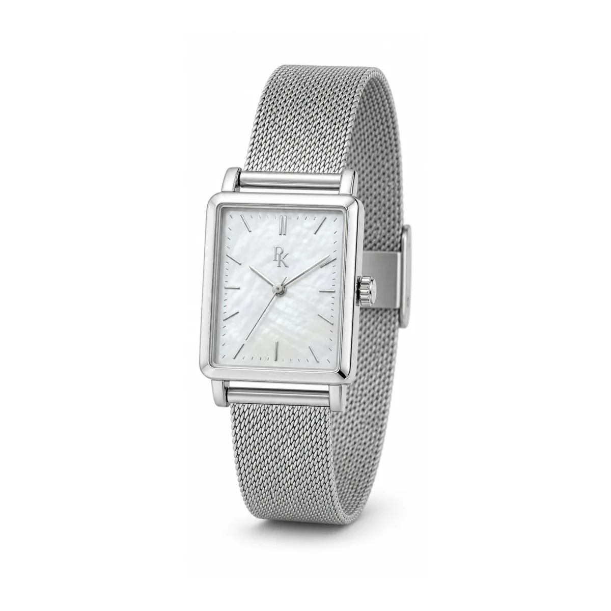 rk-dco-30-prl-msh-front Jouelanity Deco 30mm Pearl Mesh Square Watch - Image 2