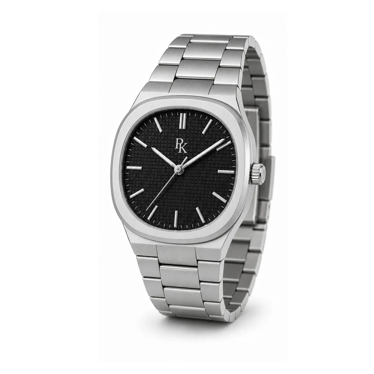rk-ech-40-blk-stl-angle Jouelanity Echelon 40mm Black Integrated Bracelet Watch - Image 3