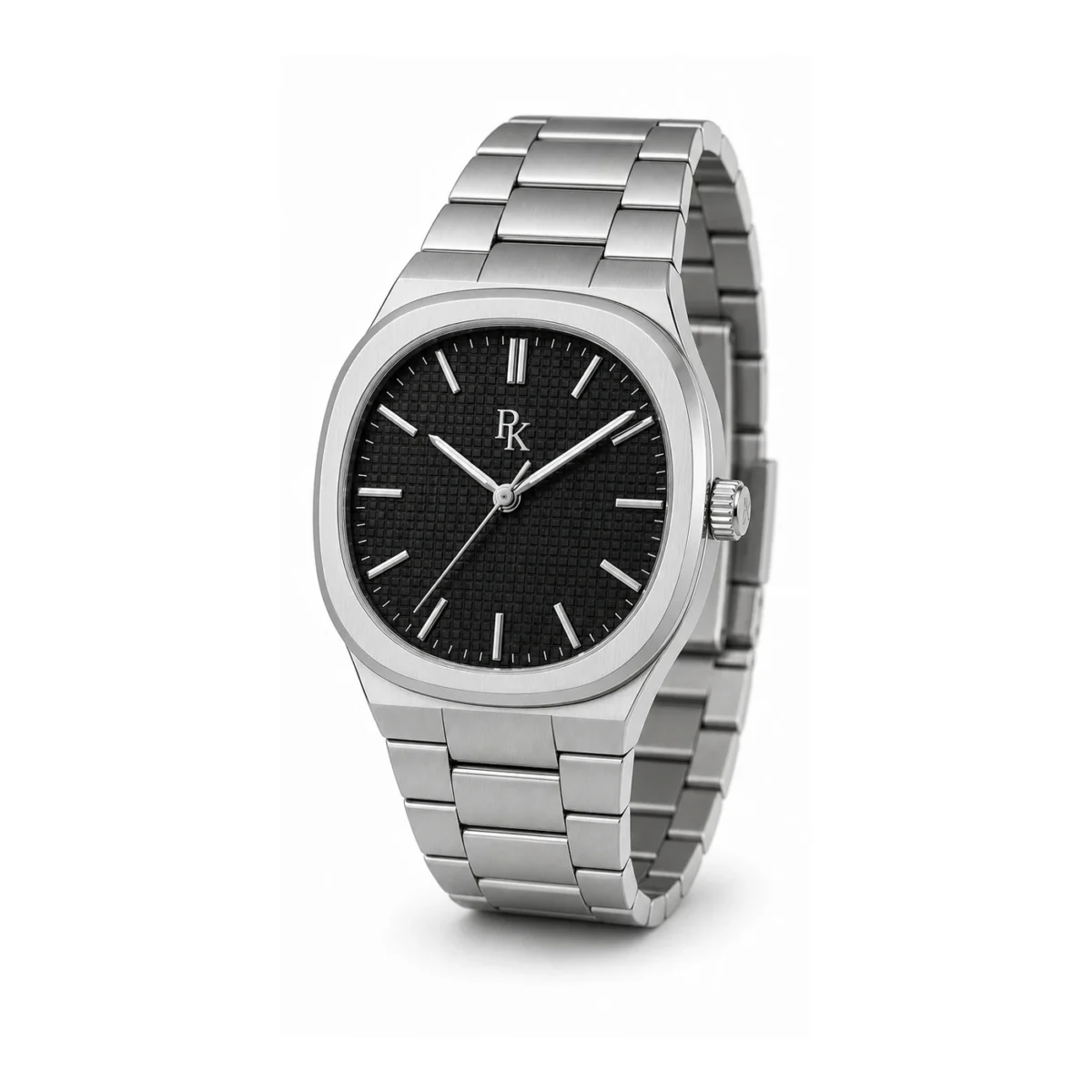 rk-ech-40-blk-stl-front Jouelanity Echelon 40mm Black Integrated Bracelet Watch - Image 2