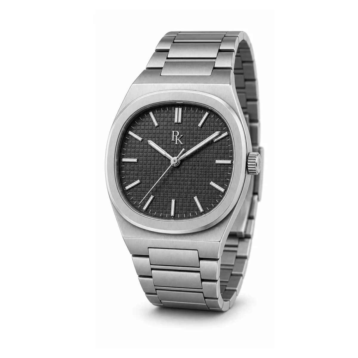 rk-ech-40-gph-stl-angle Jouelanity Echelon 40mm Graphite Integrated Bracelet Watch - Image 3