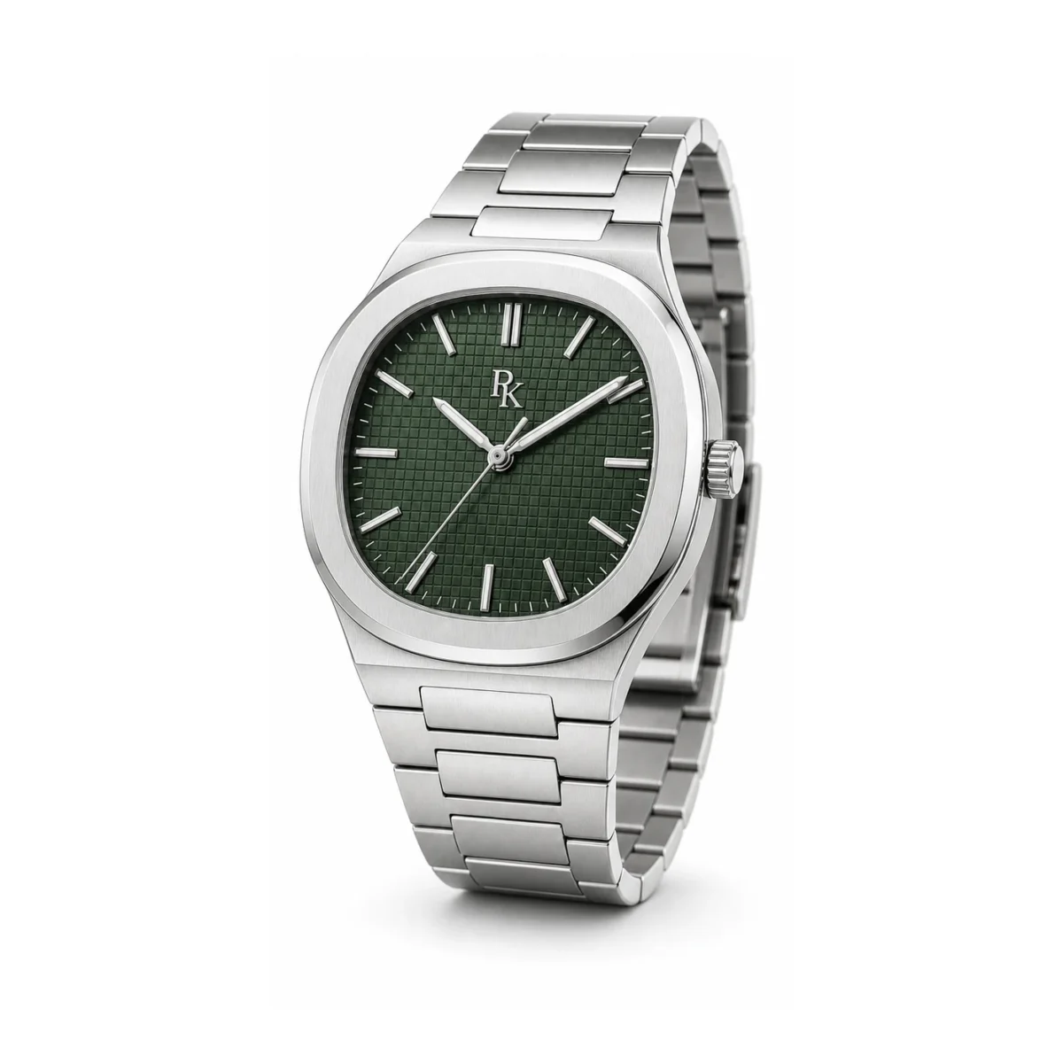 rk-ech-40-grn-stl-front Jouelanity Echelon 40mm Green Integrated Bracelet Watch - Image 2