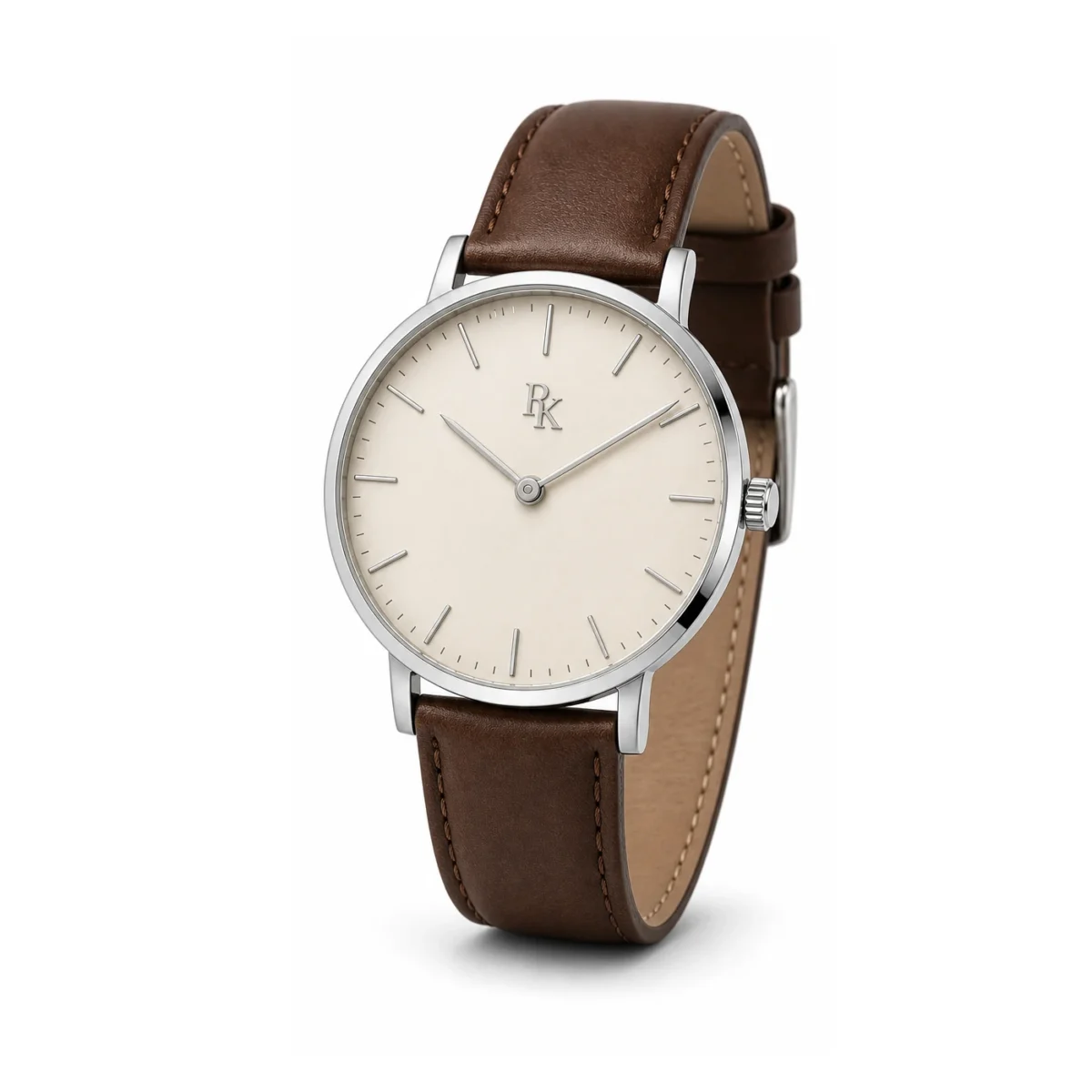 rk-min-39-ivy-brn-angle Jouelanity Minima 39mm Ivory Brown Minimalist Watch - Image 3