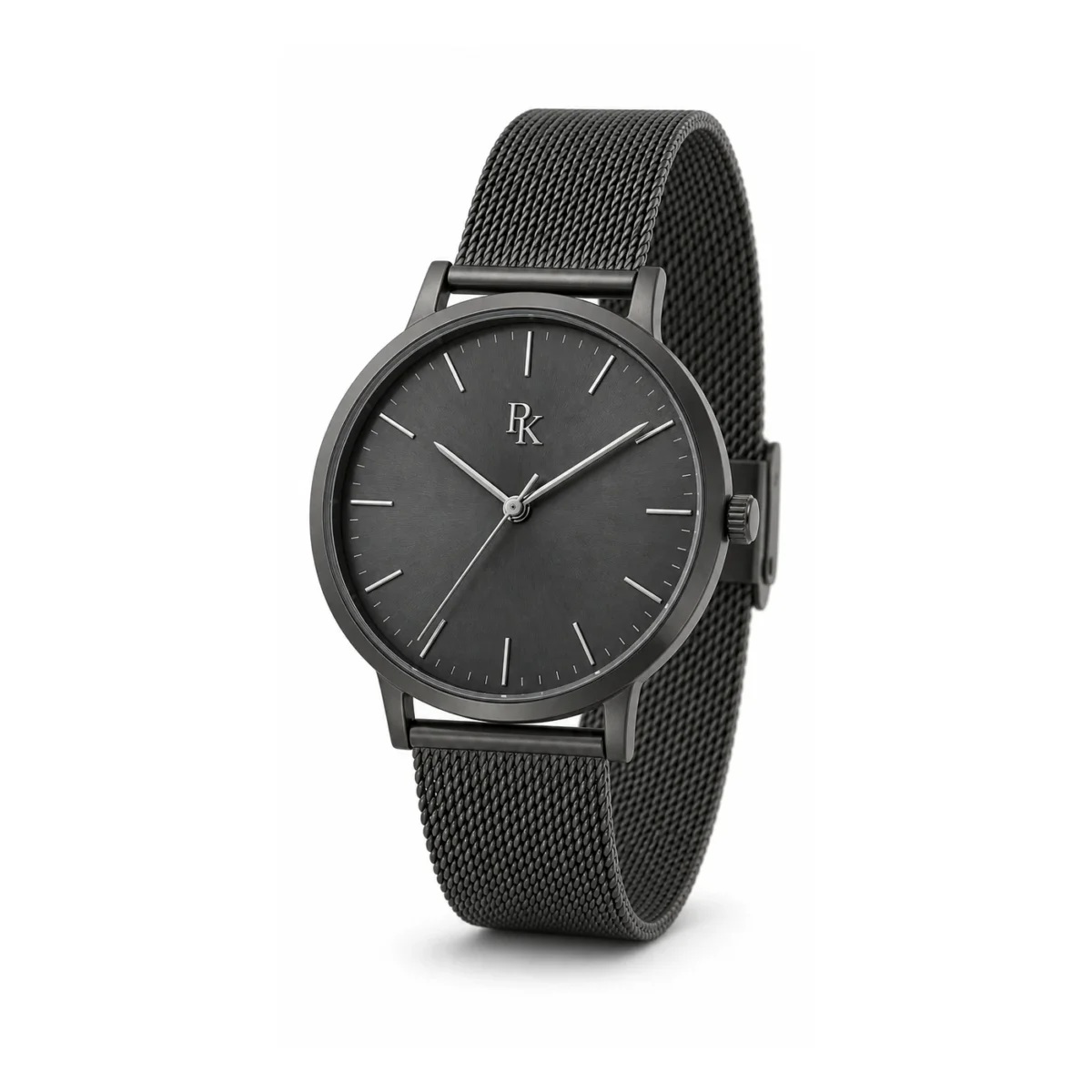 rk-min-40-chr-msh-side-detail Jouelanity Minima 40mm Charcoal Mesh Minimalist Watch - Image 4