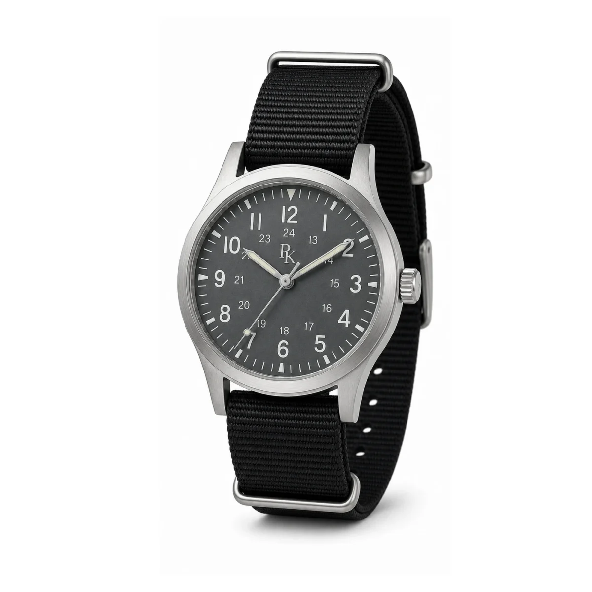 rk-nmd-40-slt-nyl-angle Jouelanity Nomad 40mm Slate Nylon Field Watch - Image 3