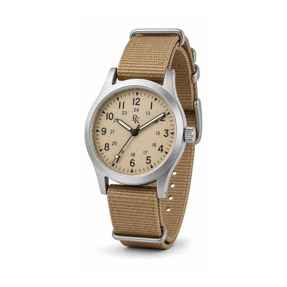 rk-nmd-41-snd-nyl-macro-dial Jouelanity Nomad 41mm Sand Nylon Field Watch - Image 6
