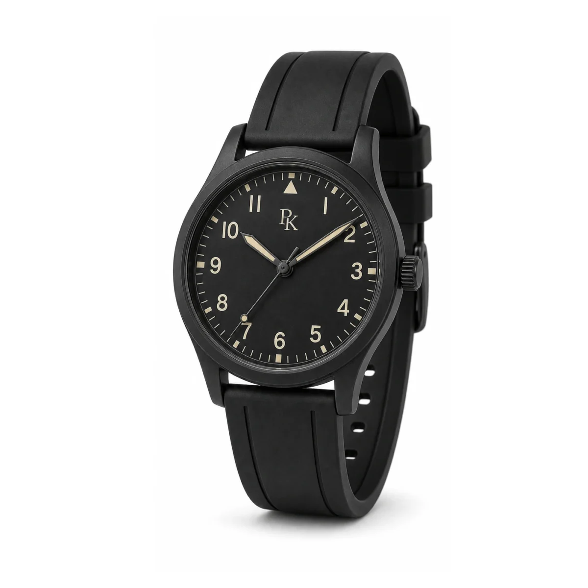 rk-nmd-42-blk-rbr-angle Jouelanity Nomad 42mm Black Rubber Field Watch - Image 3