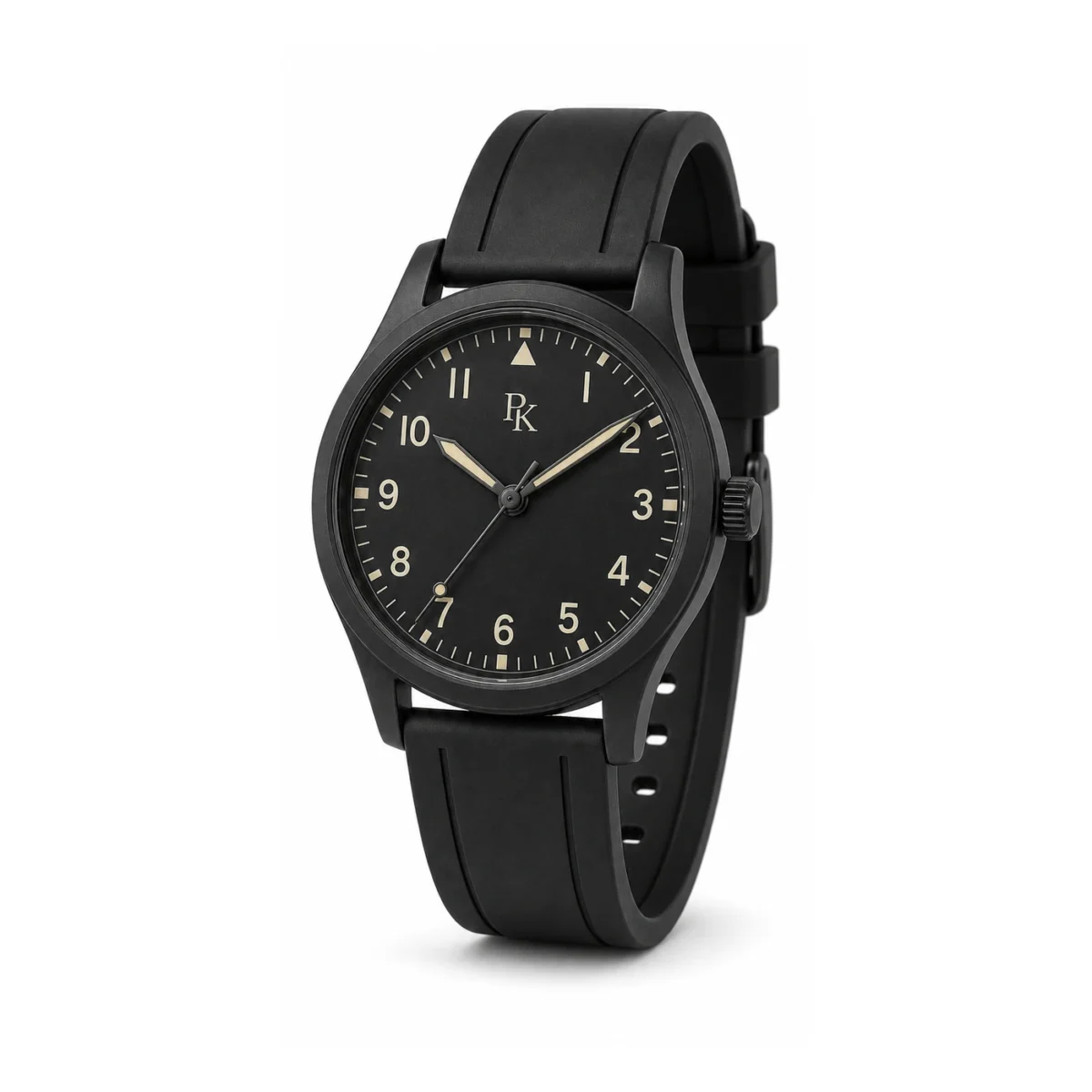rk-nmd-42-blk-rbr-side-detail Jouelanity Nomad 42mm Black Rubber Field Watch - Image 4