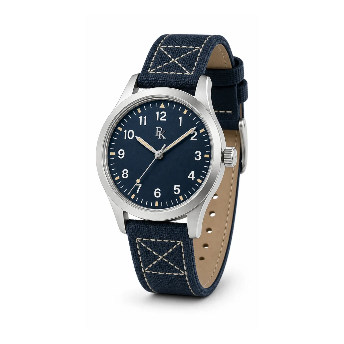 rk-nmd-42-blu-cnv-macro-dial Jouelanity Nomad 42mm Blue Canvas Field Watch - Image 6
