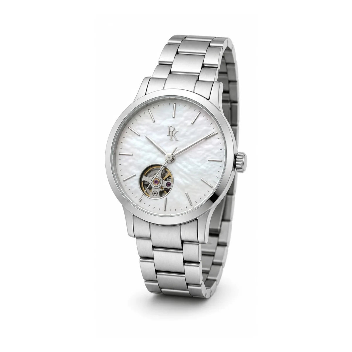 rk-vlt-38-prl-opn-main Jouelanity Vault 38mm Pearl Open Heart Watch