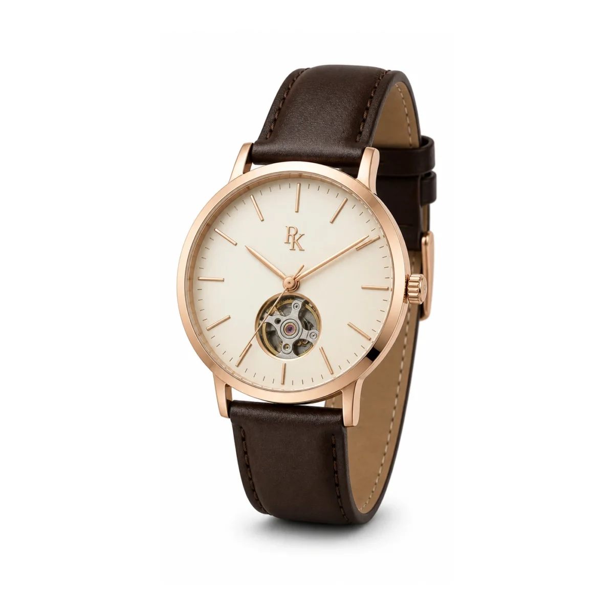 rk-vlt-40-rse-opn-front Jouelanity Vault 40mm Rose Open Heart Watch - Image 2