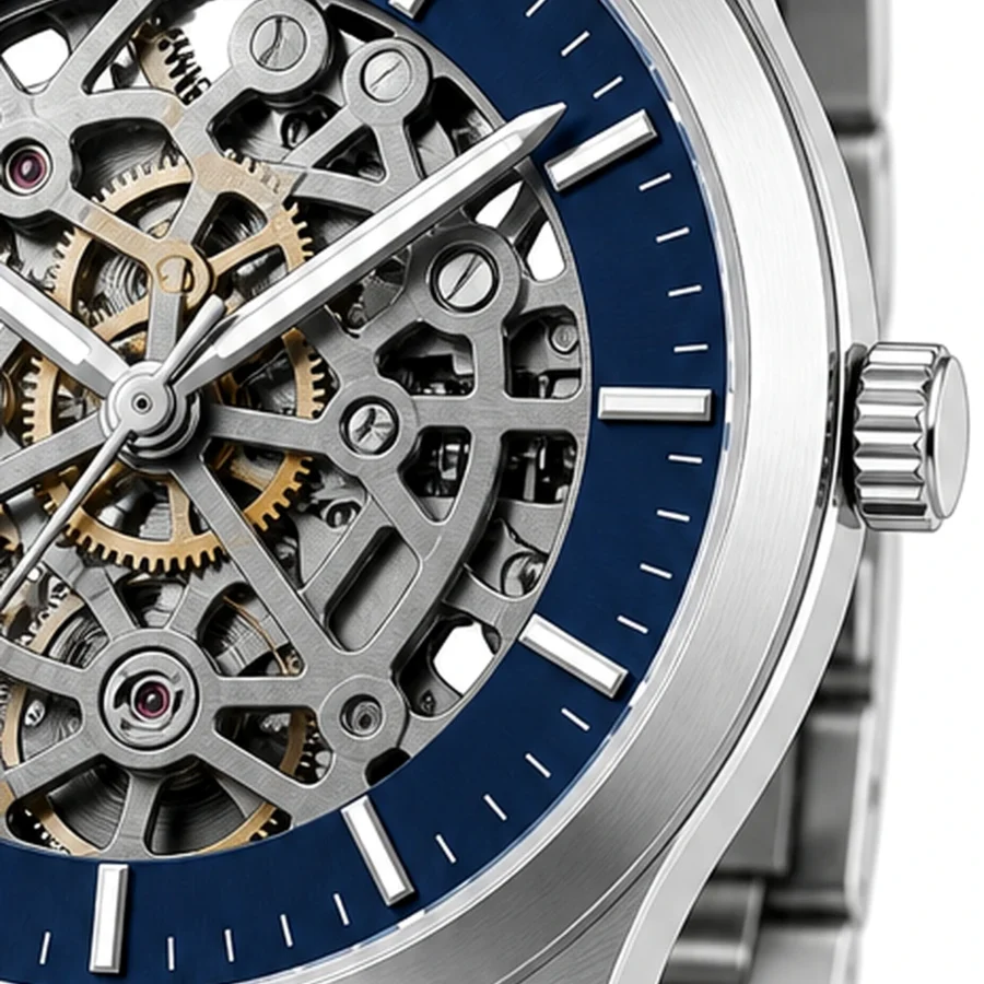 rk-vlt-42-blu-skl-side-detail Jouelanity Vault 42mm Blue Skeleton Watch - Image 4