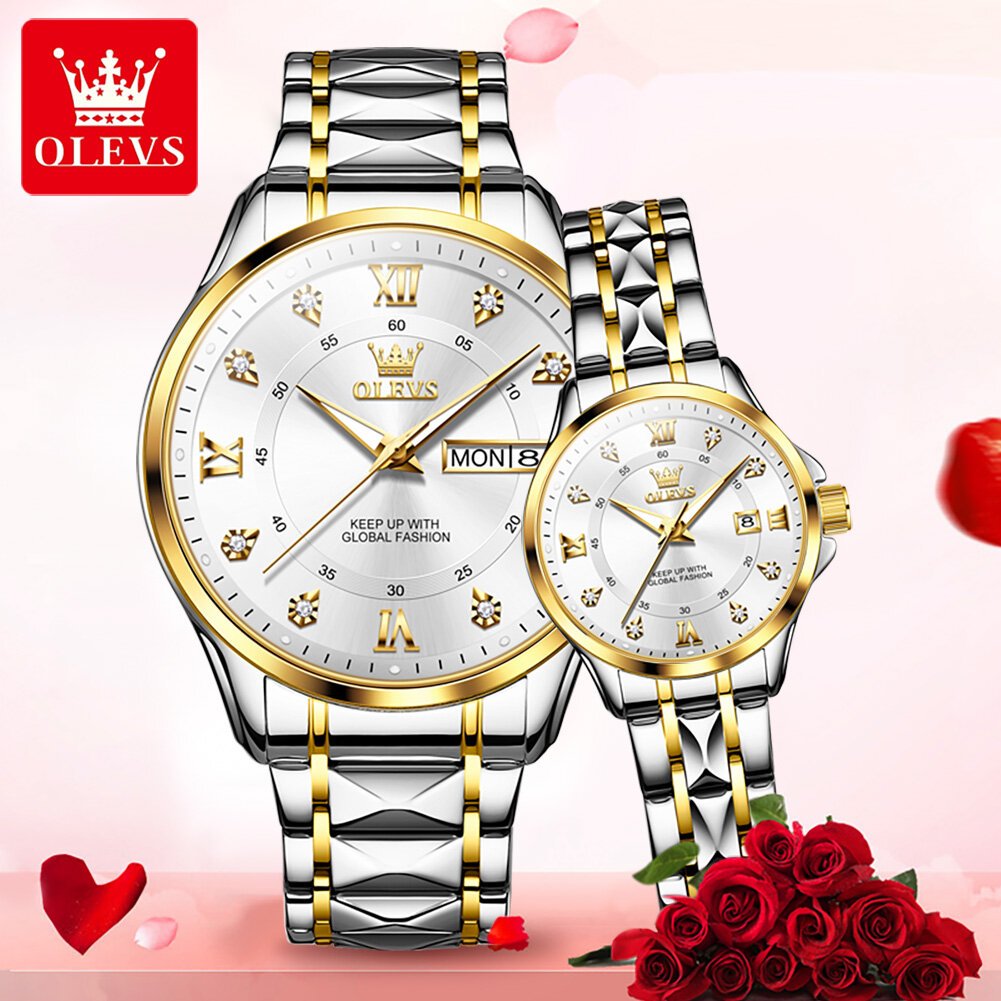 olevs 2906 couple watch original roman scale diamond dial luxury quartz watch for men women rhombus strap waterproof hand clock olevs 2906 couple watch original roman scale diamond dial luxury quartz watch for men women rhombus strap waterproof hand clock