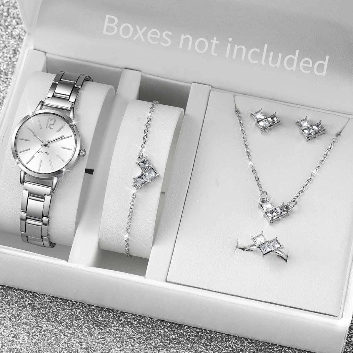 6pcs/set fashion women's quartz watch stainless steel band wrist watches diamond jewelry set(without box) 6pcs/set fashion women's quartz watch stainless steel band wrist watches diamond jewelry set(without box)
