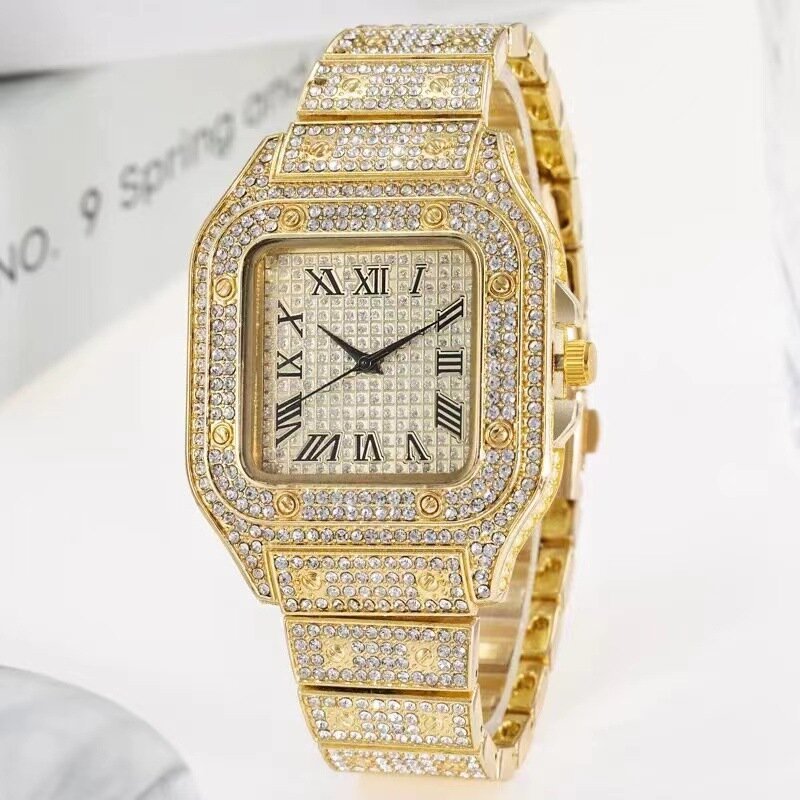 luxury diamond men women watches gold watch ladies wrist watch luxury rhinestone unisex bracelet watches female clock 2024 new luxury diamond men women watches gold watch ladies wrist watch luxury rhinestone unisex bracelet watches female clock 2024 new