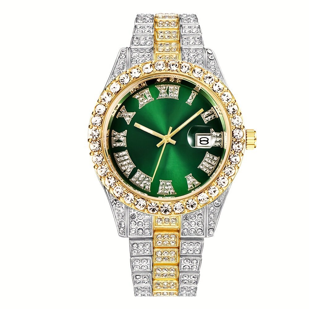 mens hip hop watch vintaginspired retro quartz timepiece with oversized rhinestone dial and durable stainless steel band for men mens hip hop watch vintaginspired retro quartz timepiece with oversized rhinestone dial and durable stainless steel band for men