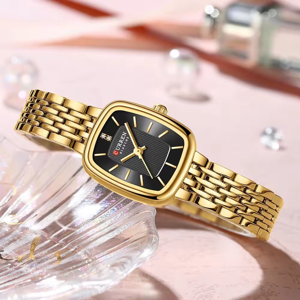 currn 9093 women's quartz watch fashion leisure diamond simple gold silvery steel strip wristwatch for ladies gift clock currn 9093 women's quartz watch fashion leisure diamond simple gold silvery steel strip wristwatch for ladies gift clock