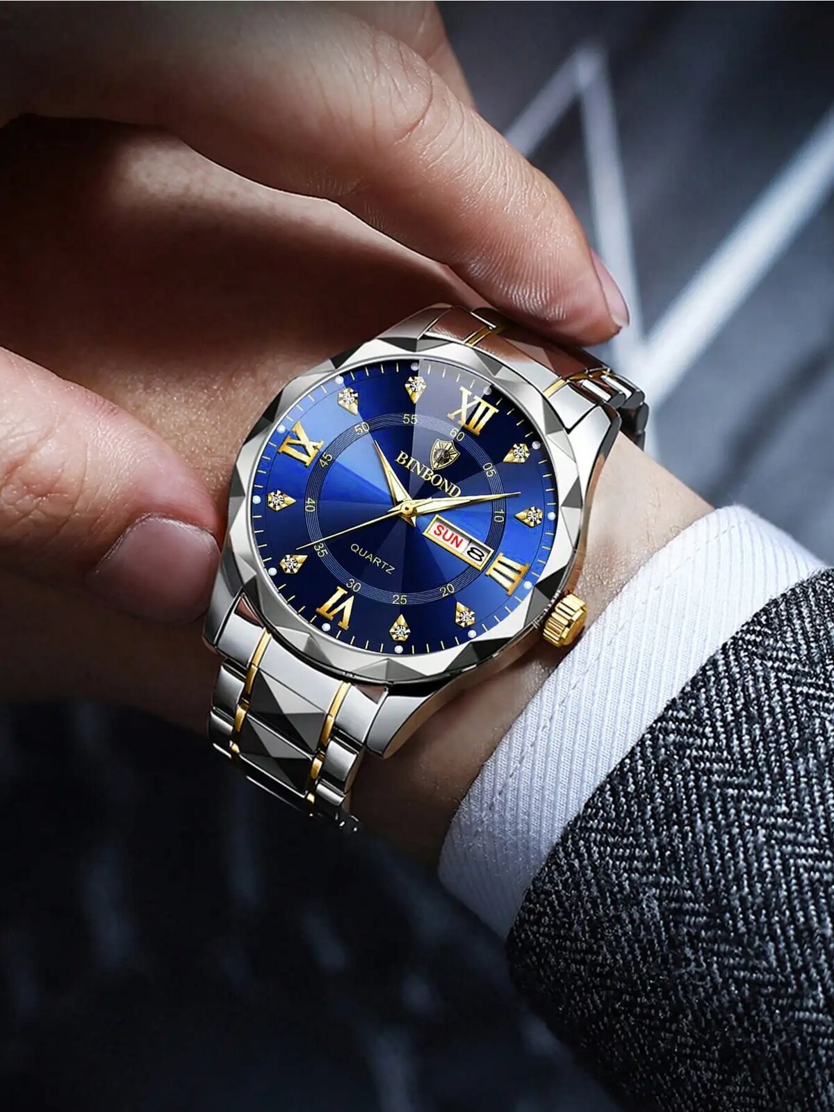 binbond 2pcs/set couple watches fashion diamond valentine day gift stainless steel watch men women 30m waterproof quartz watch binbond 2pcs/set couple watches fashion diamond valentine day gift stainless steel watch men women 30m waterproof quartz watch
