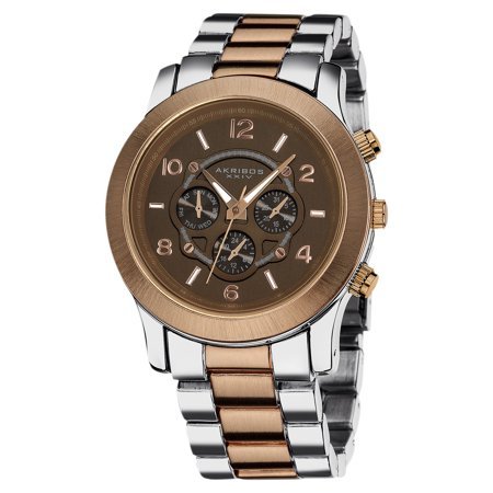 Akribos XXIV AK583BR Women's Large Ultimate Two-Tone Multi-Function Bracelet Watch