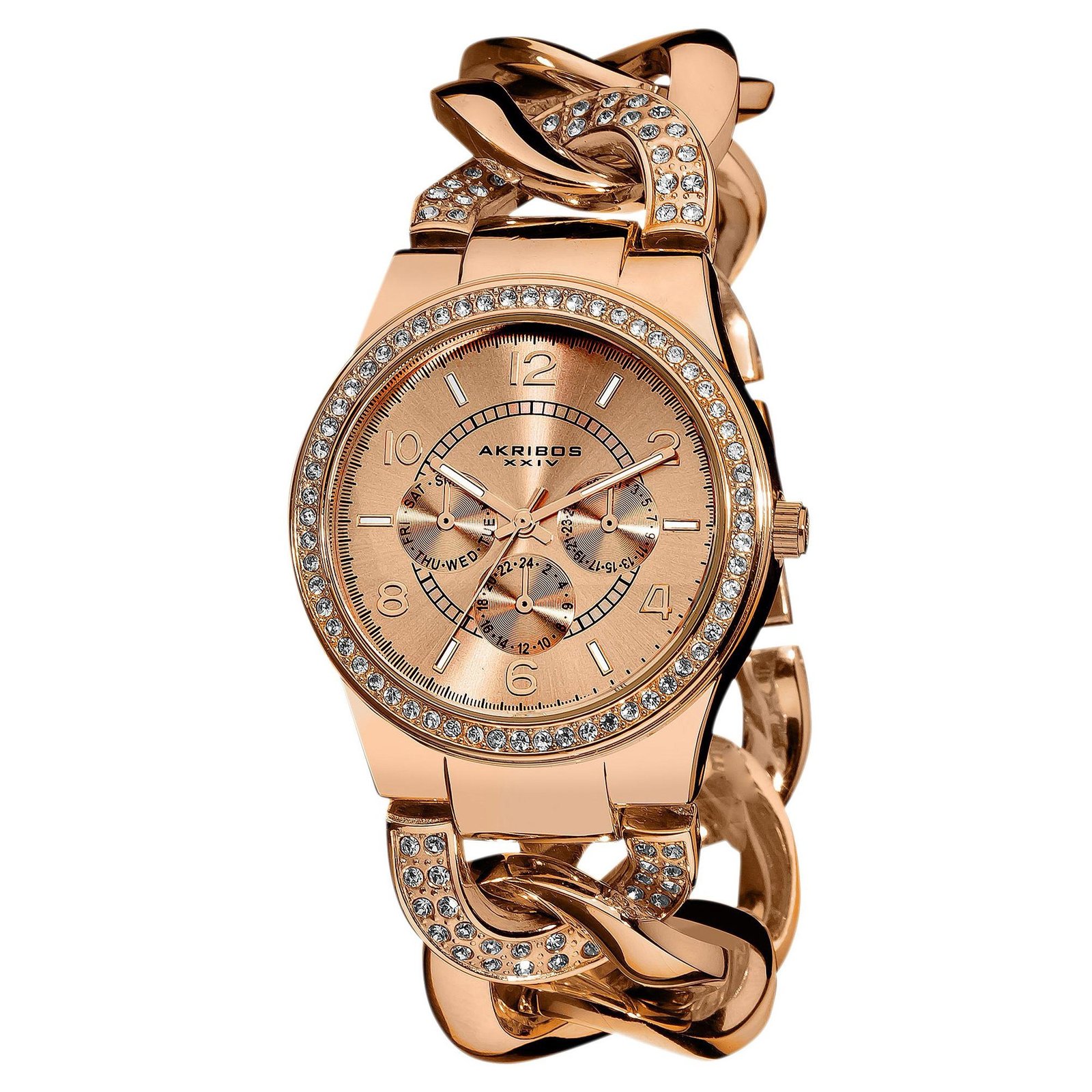 Akribos XXIV Twist Women's Analog Watch, Rose Gold Tone