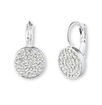 Anne Klein Crystal Pave Disc Drop Earrings