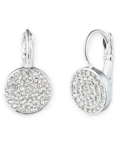 Anne Klein Crystal Pave Disc Drop Earrings