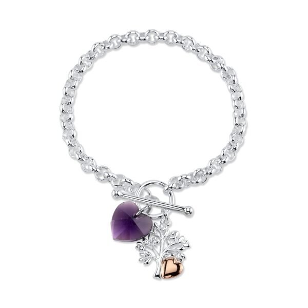 Believe by Brilliance Crystal Family Tree Toggle Bracelet