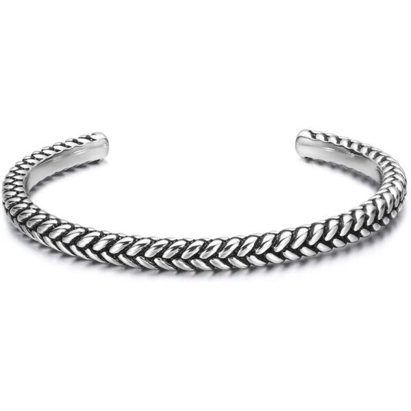 Carleen High Polished Sterling Silver Open Cuff Bangle