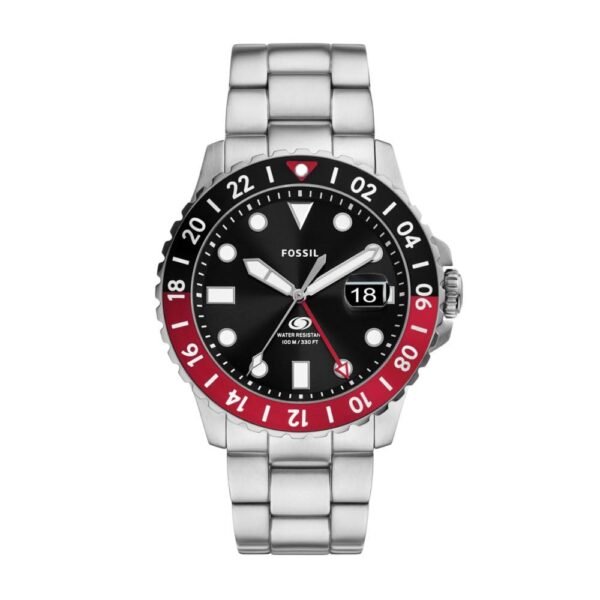 Fossil GMT Men's Stainless Steel Bracelet Watch in Blue