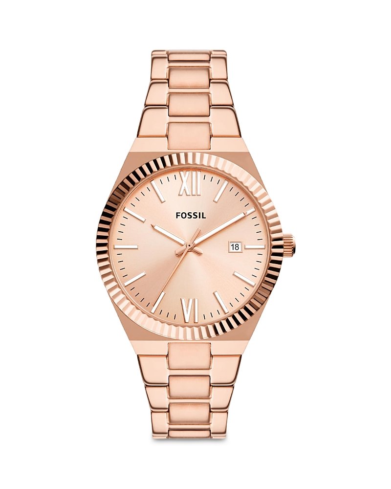 Fossil Women's Scarlette Three-Hand Date Rose Gold-Tone Stainless Steel Watch