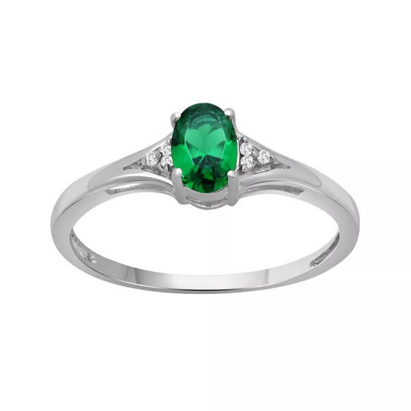 JewelExcess Gemstone Birthstone Ring in Sterling Silver