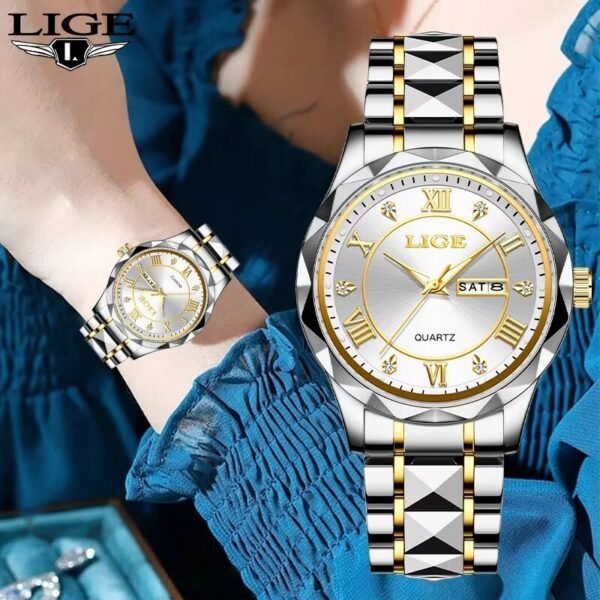 LIGE Women's Quartz Watch with Stainless Steel Bracelet