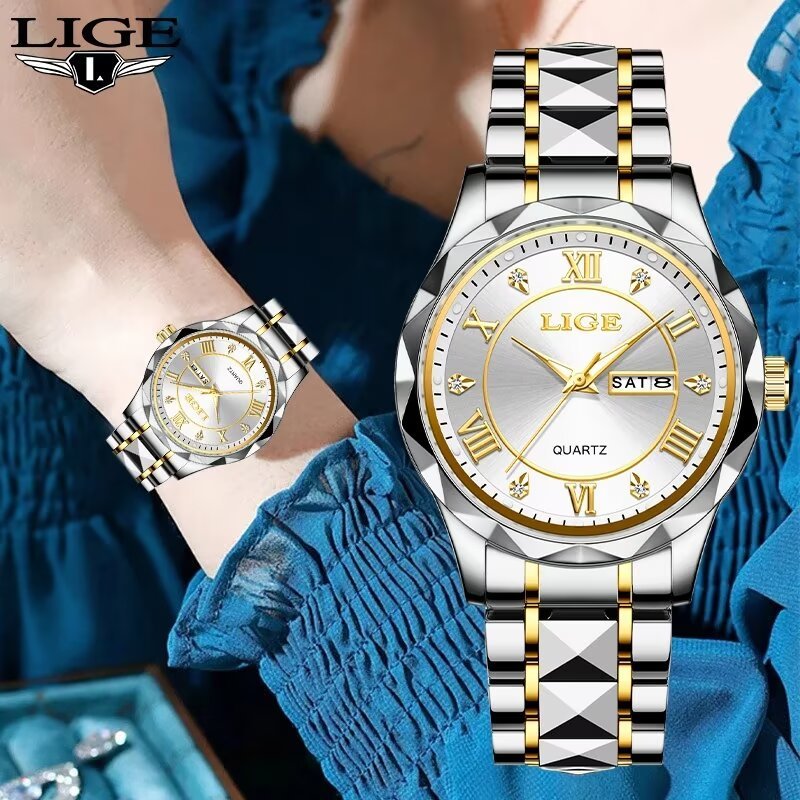 LIGE Women's Quartz Watch with Stainless Steel Bracelet