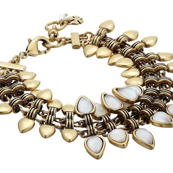 Lucky Brand Gold-Tone Imitation Pearl Link Bracelet