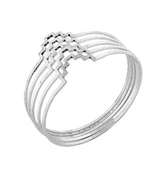 Lucky Brand® Silvertone Geometric Bangle Bracelet Set