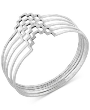 Lucky Brand® Silvertone Geometric Bangle Bracelet Set