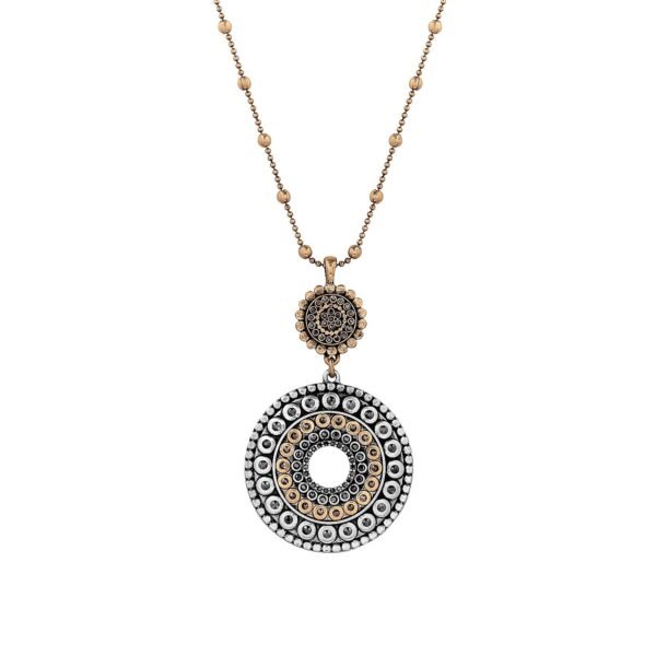 Lucky Brand Two-Tone Tribal Pendant Necklace, 30-Inch