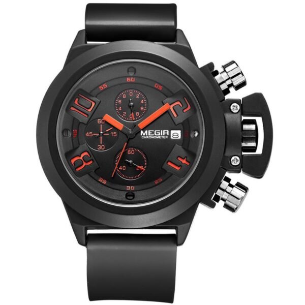 MEGIR Men's Quartz Chronograph Watch with Silicone Strap