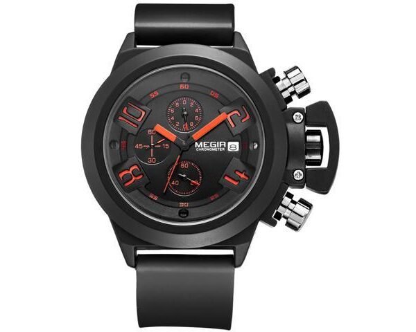 Megir Sport Military Famous Men's Watches Waterproof Military Quartz Watches Sports Silicone